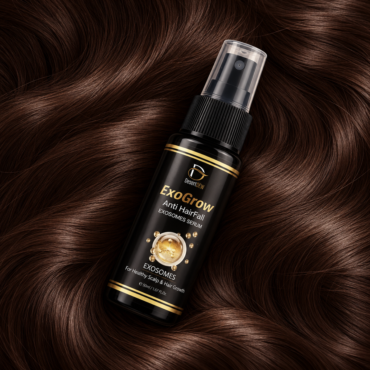 ExoGrow anti hair fall serum on glossy waves