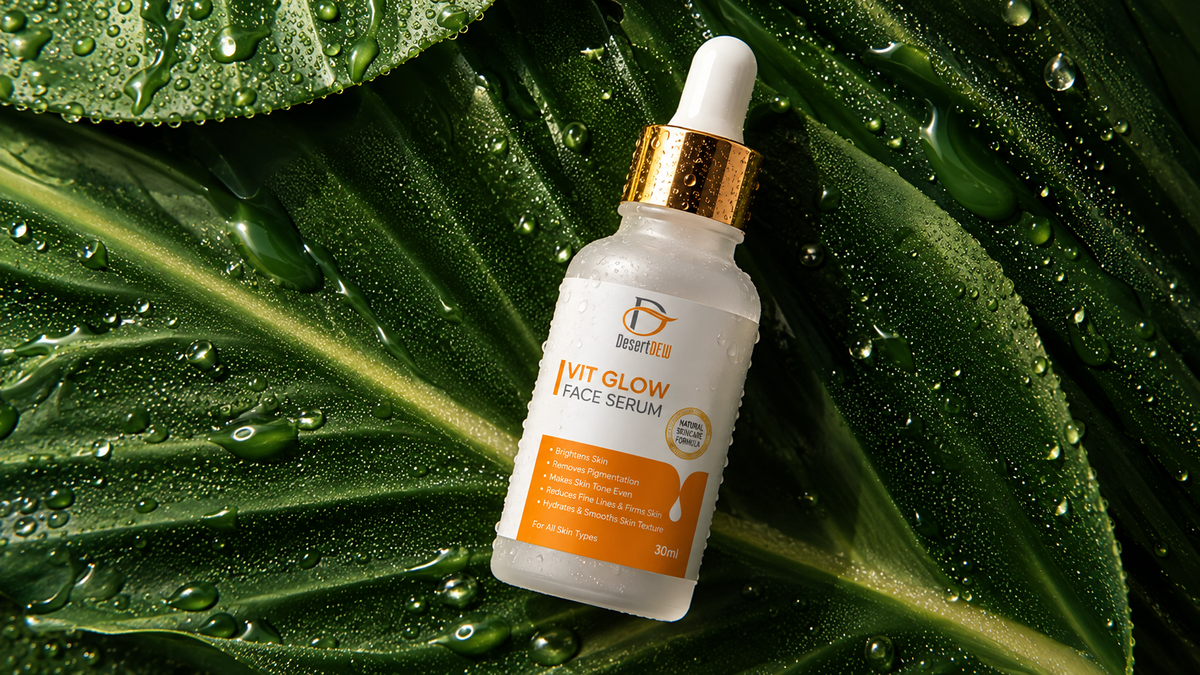 Vit Glow vitamin C face serum with dewy tropical styling