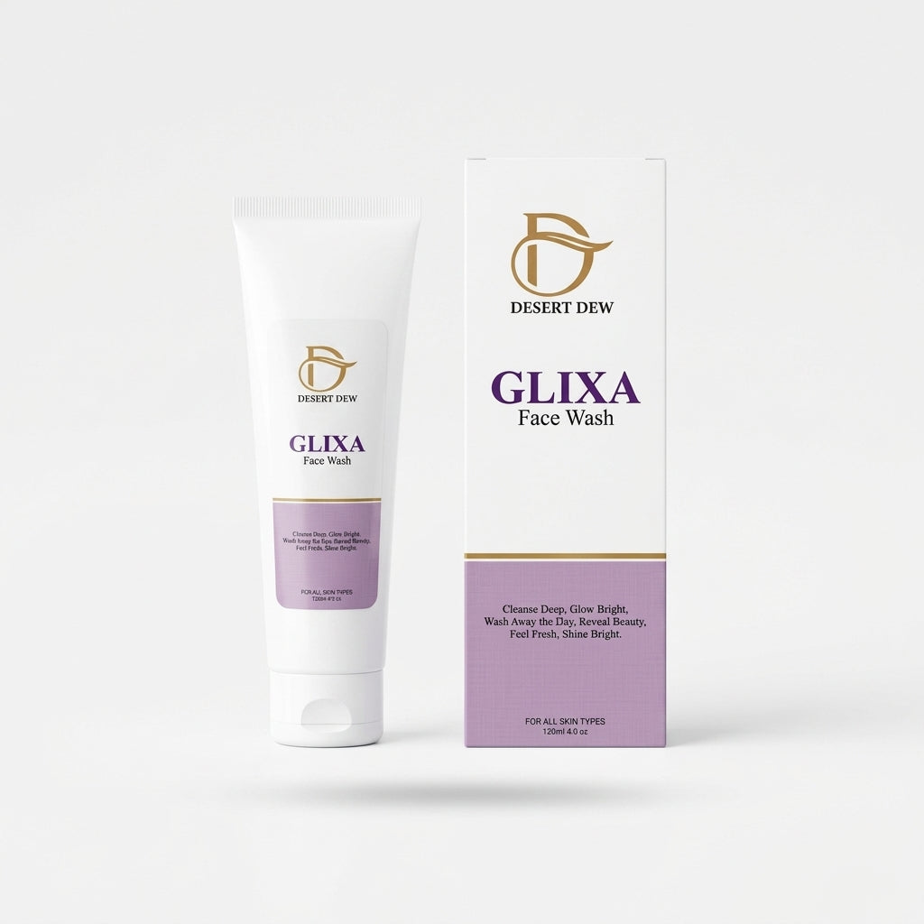 Glixa face wash on a stone