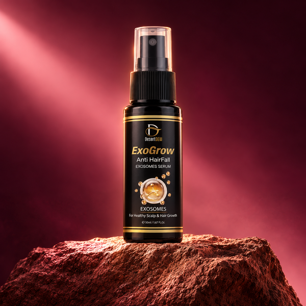 ExoGrow anti hair fall serum on a rock